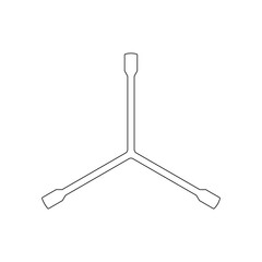 Three way wrench tool on white background