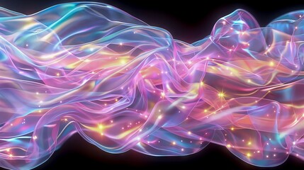 A colorful abstract image of a flowing stream of light. - obrazy, fototapety, plakaty