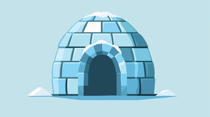 Igloo ice house flat icon vector Vector illustration.