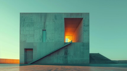 A minimalistic house in abstract style.