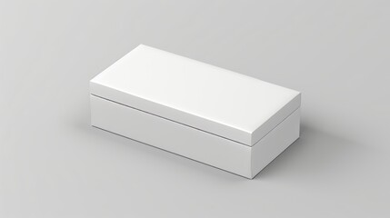 Template for white rectangular cardboard package. Realistic mockup of medical products pack.