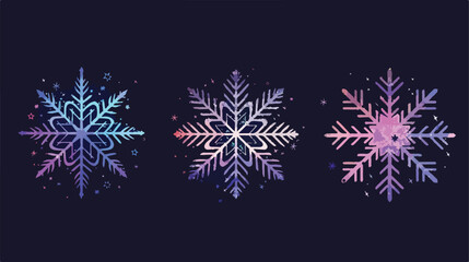 Four of beautiful Christmas snowflakes isolated