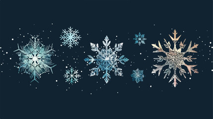 Four of beautiful Christmas snowflakes isolated