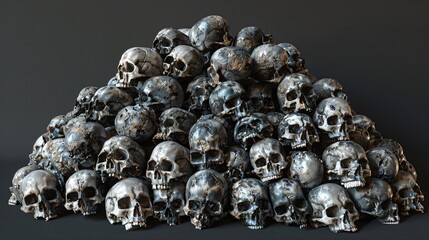 A pile of skulls.

