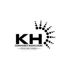 KH logo. K H design. White KH letter. KH, K H letter logo design. Initial letter KH linked circle uppercase monogram logo.