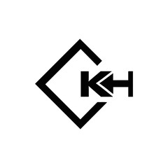 KH logo. K H design. White KH letter. KH, K H letter logo design. Initial letter KH linked circle uppercase monogram logo.