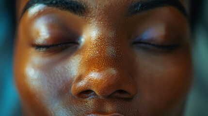 Close-up of a person meditating in tranquility with eyes closed