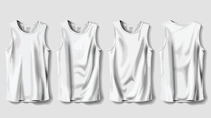 Four of different realistic white t-shirt for man and