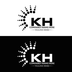 KH logo. K H design. White KH letter. KH, K H letter logo design. Initial letter KH linked circle uppercase monogram logo.