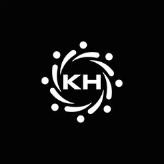 KH logo. K H design. White KH letter. KH, K H letter logo design. Initial letter KH linked circle uppercase monogram logo.