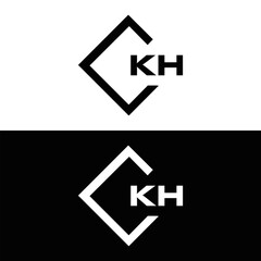 KH logo. K H design. White KH letter. KH, K H letter logo design. Initial letter KH linked circle uppercase monogram logo.