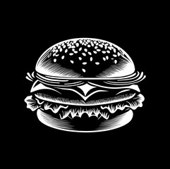 Logo de hamburger illustration, symbole, concept de restauration rapide_2