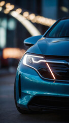 Electric Revolution, EV Car Featuring Motion Lighting, Automotive Innovation