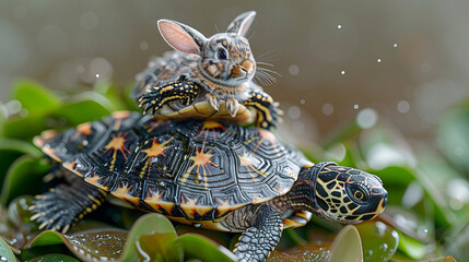 red eared slider  HD 8K wallpaper Stock Photographic Image