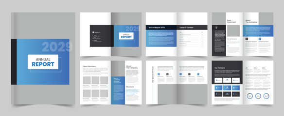 Annual Report Template Brochure Layout, Company Profile, Business Plan, Print