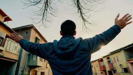 Person Enjoy Freedom in his Home town