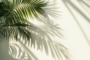 Obraz premium Top view of water surface with tropical leaf shadow. High-resolution. Beautiful simple AI generated image in 4K, unique.