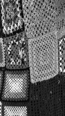 Black And White Crochet Textures Abstract Close-Up