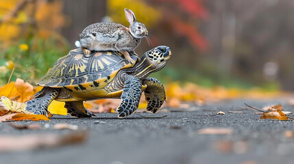 turtle on a rock  HD 8K wallpaper Stock Photographic Image