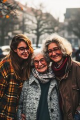 Three Generations of Women - Happy Family Moment Fictional Character Created By Generative AI. 
