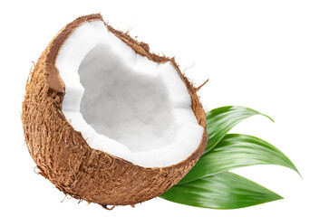 Delicious coconut half, cut out