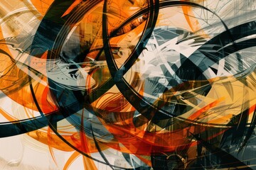Fototapeta premium abstract illustration with a swirl vertigo in graffiti style art, poster