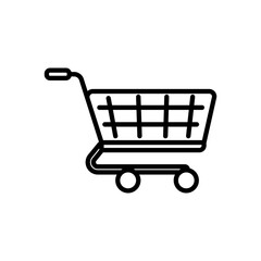 shopping cart line icon, isolated background