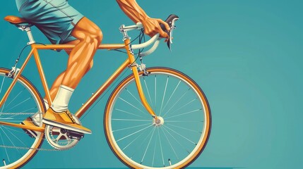 Abstract poster of epic cyclist race in minimalist, A cyclist sport banner