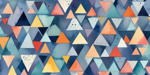 Watercolor pattern of triangles