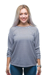 Fototapeta premium Young blonde woman over isolated background with a happy and cool smile on face. Lucky person.