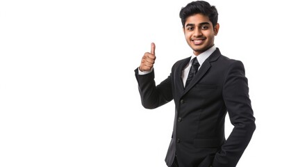 A Young Businessman in a Suit Posing for a Photo Fictional Character Created By Generative AI. 