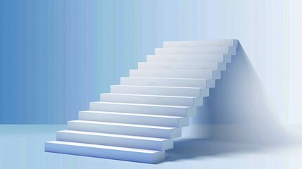 Isolated 3d modern staircase mockup with transparent background. Stage with step to growth. Modern creative podium construction mockup with shadow.