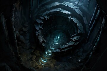 DnD Battlemap nagas, serpents, subterranean, grotto, mystical, cave