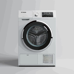 Washing machine on a white background. 3d rendering. Clipping path included 