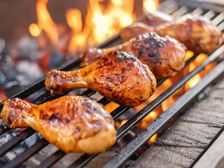 Grilled to Perfection: Tempting BBQ Chicken Leg, a Flavorful Treat for Food Lovers"