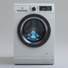 Washing machine on a white background. 3d rendering. Clipping path included 