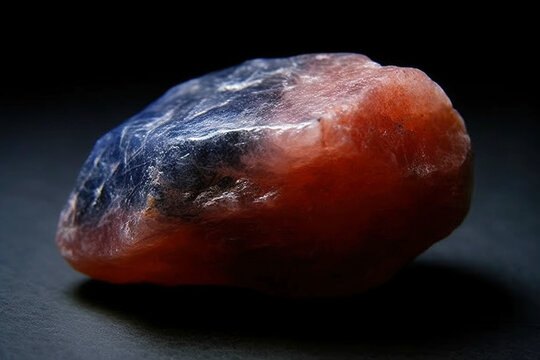 Sylvite is rare precious natural stone on black background. AI generated. Header banner mockup with space.