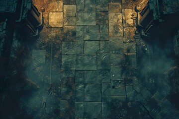 DnD Battlemap corridor, battle, map, fantasy, setting, adventure