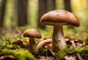 boletus edulis mushroom in the forest