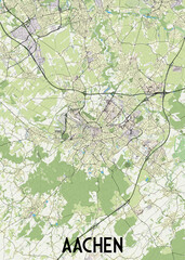 Aachen Germany map poster art