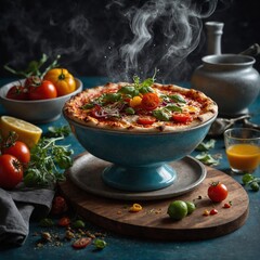 pizza  with tomato sauce