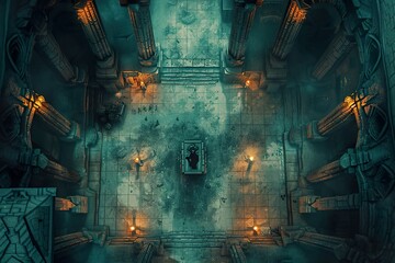 DnD Battlemap necromancers, crypt, burial, mystery, danger, eerie