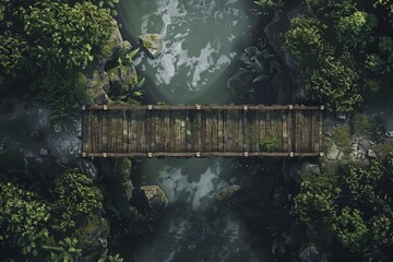 DnD Battlemap bridge, sturdy, scenic, battle, map, tabletop