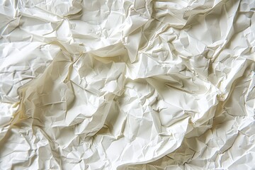 Obraz premium Crumpled white paper texture abstract - Ai Generated. Beautiful simple AI generated image in 4K, unique.
