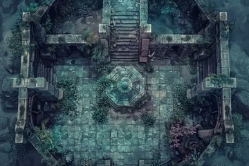 DnD Battlemap fantasy, spooky, adventure, roleplaying, map, mysterious