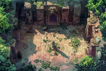 DnD Battlemap fantasy, map, adventures, detailed, battle, wraith