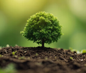 small green tree in the ground