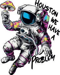 vector t-shirt design astronaut spacer and funny text
