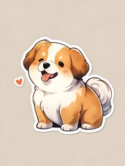 Cute Dog Sticker Watercolor Art