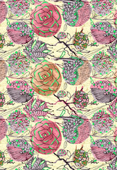 digital textile ornaments, motif, multi mixed patterns for textile Allover print.